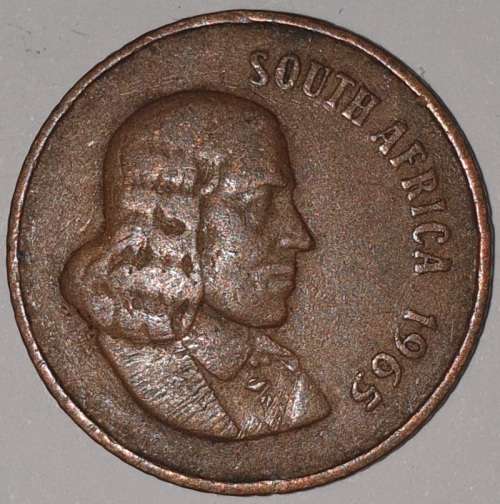 1965 ENG - 2 CENT COIN (TWO CENT COIN) - RSA - BRONZE - KM#66.2 - WILDEBEEST
